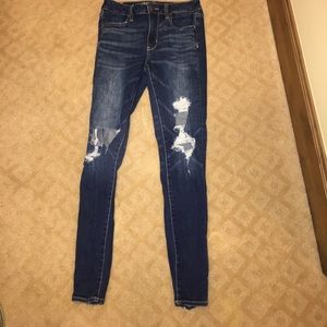 Dark Wash American Eagle Ripped Jeans
